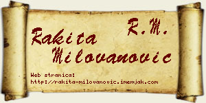 Rakita Milovanović vizit kartica